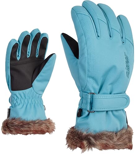 Gants De Ski Ziener Liwa - Imperméables Primaloft | Pour Filles | Mode Rayée Girl Power | Sports D'Hiver