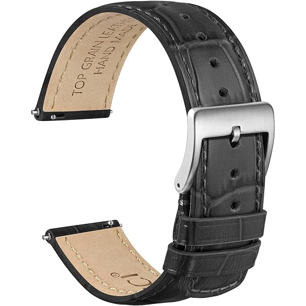 Cinturino Orologio In Pelle Morbida 20mm Rilascio Rapido: Vintage Marrone Scuro Per Uomo E Donna