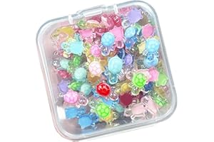 CutitiUU 200 Pieces Tiny Turtles for Crafts Luminous Mini Resin Turtles,200pcs Mini Glow-in-the-Dark Turtle + Storage Case,Luminous Resin Animals,Cute Tiny Animals for Crafts (7 * 11mm)