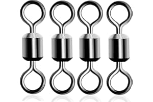 Shaddock 100 girelle da pesca con cuscinetti a sfera e giunti girevoli, robusti anelli da pesca con gancio, accessori per la pesca