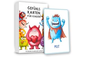 ZTBFHLZQ Gefühlskarten für Kinder, Emotional Cards for Children, 32 emotionskarten + ERKLÄRTEXTE, Card Game for Emotional Children, for Nursery & Primary School, Promote Social-Emotional Development