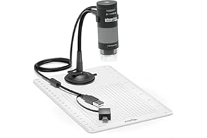 Plugable USB Digital Microscope with Flexible Arm Observation Stand Compatible With Windows, Mac, Linux (2MP, 250x Magnification)
