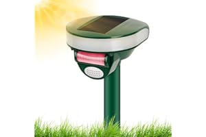 RUTIDA Ultrasonic Cat Repellent, Solar Animal Repeller, Solar Powered/USB Charge Animal Deterrent, Waterproof Cat Repellent with Motion Sensor and LED Flashing Light t for Cats, Dogs, Wild Animals…