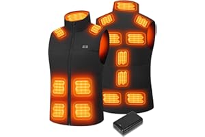 vapesoon Heated Gilet with 7.4V 20000 mah Battery Pack for Women and Men with 15 Heating Zones, Heated Vest with 2 Switch Controls,Ideal for Winter Camping, and Work Thanksgiving Gift