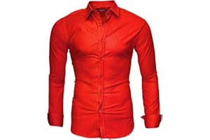 Kayhan Originale Uomo Camicia Slim Fit Facile Stiro Cotone Maniche Lungo S M L XL XXL 2XL - 6XL Modello London