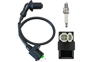 STRONGTHIUM AC CDI Box 6-Pin Tändsystem Kit med Tändspole och A7RTC Tändstift för GY6 50cc 125cc 150cc, Elektronisk Tändningsbox för Baotian Moped Scooter Fiddy Cross Barn ATV