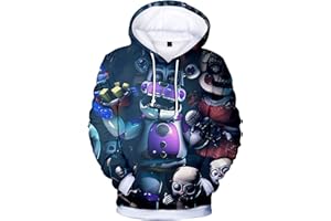 XINCHANGDA FNAF - Sudadera con capucha para niños con estampado 3D de Five Nights At Freddys, sudadera con capucha para niños y niñas