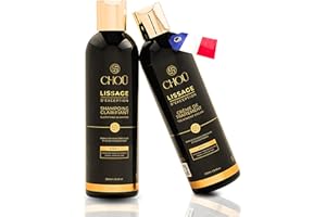 CHOÜ-Lissage brésilien Kit professionnel 250ml Sans Formol aux actifs naturels-Lissage kératine- 3 à 4 applications-avec Shampoing clarifiant-Convient femmes enceintes et enfants Fabriqué en France