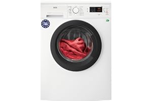 AEG Lavadora de Carga Frontal 8 Kg LFA5I82RE, 1200rpm, Libre Instalación, Tecnología ProSense, Motor Invert, Programa Rápido, Tapa Extraíble, Blanca/Negro, Clase A, Fabricado en UE
