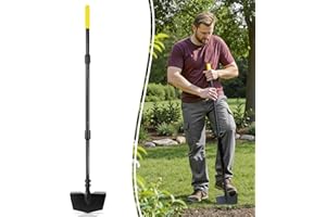 Colwelt Lawn Edging Tool EXTRA-TALL 133cm, Lawn Edger with V-Shape Tempered Blade, Half Moon Lawn Edger with XL Steel Handle, Grass Edger Garden Edging Tool for Garden Borders Yard Landscaping Edging