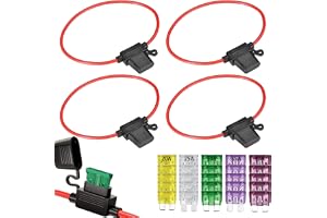 GTIWUNG 5 säkringshållare 10 AWG 10 mm² för lastbilar, platt vattentät Inline BladeFuse hållare 25 st 20A-40A