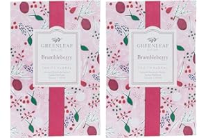 Greenleaf BRAMBLEBERRY 2 pack of Large Scented Sachet Bag, Drawer Fragrance Wardrobe Air Room Freshener with Wild Berries, Pear, Pineapple, Damask Rose, Cashmere Wood, Amber, Musk, Candy Floss