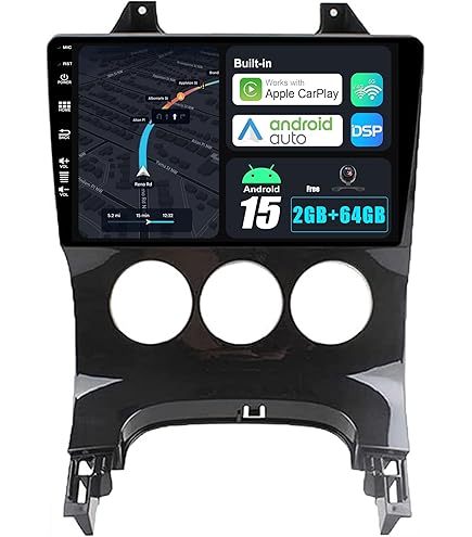 Inefala 2+64GB Autoadio per Peugeot 3008 2009-2015 (Guida a Sinistra) Android 15 Soporta Wireless CarPlay Android Auto, 9 Pollici Schermo per Stereo con BT WIFI GPS DSP Telecamera Posteriore