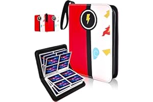 BSTOT Card Binder for Card, 4-Pocket Trading Card Albums with 50 Removable Sleeve Cards Holder Collection Binders, Card Folder 400 Cards Capacity (Red)