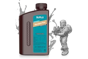 SUNLU 3D Drucker Resin,1kg Upgrade Standard Plus Schnell Härtend 3D Resin für LCD DLP SLA Harz 3D Drucker,405nm UV Härtung 3D Druck Photopolymer Harz, Höhere Präzision und Zähigkeit,1000g Grau