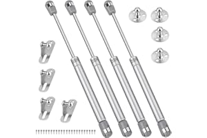 HICOOSEE Lot de 4 Vérin à Gaz, 200N / 20kg Verin Meuble Ressort Amortisseurs à Gaz avec Vis, Verin Hydraulique Levage de Porte Armoire Cuisine Placard Penderie à Chambre, Charniè