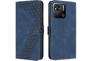 OKZone Funda para Xiaomi Redmi 10A, PU Cuero Flip Carcasa Fundas Móvil de Tapa Libro Caso Piel PU para Xiaomi Redmi 10A, Billetera Tarjetero Case Telefono Cubrir Móvil Phone Cover (Azul)