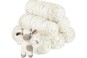 YCFAN Crochet Yarn Chunky Yarn for Crochet Chunky Wool for Knitting 100g Balls x 6 Chenille Yarn Wool for Crochet Kits for Beginners Adults for Handmade Crafts Hats Blankets Scarves(White-6pcs-600g)