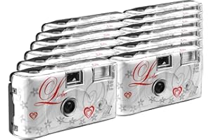 TopShot Lot de 12 appareils Photo jetables pour 27 Photos avec Flash (Blanc)