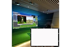 Obokidlyamor Indoor Golf Simulator Impact Screen;Golf Simulators Projection Screen for Golf Training; Indoor Golf Ball Impact Screen Display Projector (118" * 79", Black)