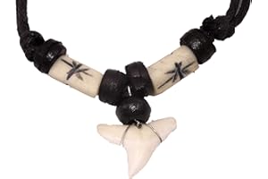 BALI PAPAYA Collier Dent véritable Surf Surfeur Ethnique Tooth Necklace Collana dente Zahn Halskette Blanc