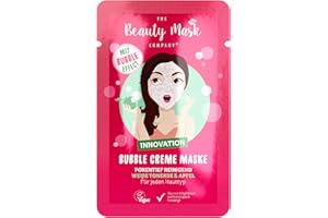 ‎THE BEAUTY MASK COMPANY The Beauty Mask Company Weiße Tonerde & Apfel Creme Bubble Maske, 1 Sachet, tiefenpflegende Gesichtsmaske für normale Haut, Wellness für zuhause, vegan, Reinigung
