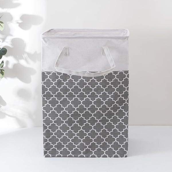 TOTANKI 2-Pack Laundry Baskets – 120L Large Collapsible Hampers With Long Handles | Waterproof Storage Baskets For Bedroom, Bathroom, Dorm (Grey)