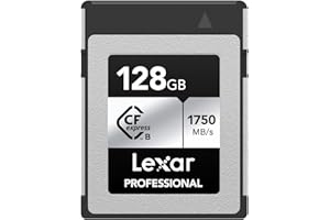 Lexar Scheda CFExpress professionale serie SILVER da 128 GB, scheda CFe di tipo B fino a 1750 MB/s in lettura, scheda CF adotta PCIe Gen3x2, scheda di memoria CF compatibile con DSLR, retromarcia con