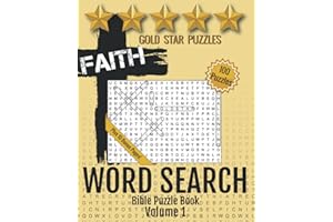 Gold Star Bible Word Search Puzzle Book - Volume 1: Large Print Wordsearch Scramble for Adults and Kids - Christian Faith Series