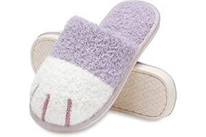 MAXTOP Pantofole animali carino signore morbido peluche gatto zampa con accogliente Memory Foam Slip-on Indoor Outdoor pantofole regali creativi signore signori