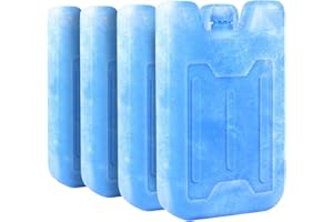 MUSBUS Lot de 4 blocs réfrigérants pain de glace pour boîtes à lunch Sacs isothermes Réutilisables Réfrigérables Froid Mince Grand Bon marché Dur Portable Blocs de glace pour envoi à la plage Camp Voiture
