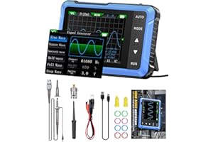 2 in 1 Oscilloscope Handheld, WapoRich DSO510 Digital Oscilloscope with Signal Generator, 10 MHz, 48 MSa/s, Persistence Mode, 13 Signal Waveforms, Online Update - Mini Pocket Portable Oscilloscopes