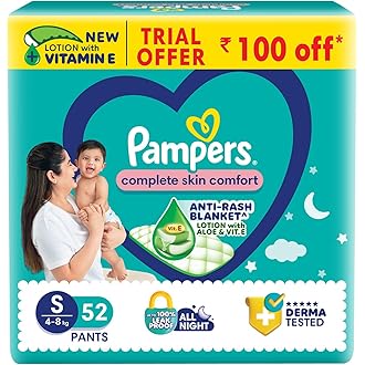 Pampers Baby Diapers (M) 52 PCs