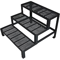 Standtreppe Freistehend Treppe 4 Stufen Anthrazit 60 - 160 Cm B, 72 Cm H 2 Gel 123583778
