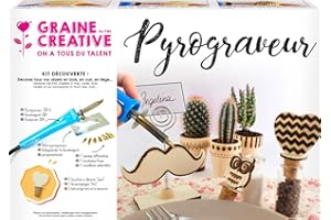 GRAINE CREATIVE "Youdoit" Coffret Pyrogravure, Câble électrique, Marron