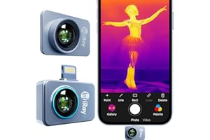 InfiRay P2 Pro Wärmebildkamera für iPhone, Wärmekamera mit Magnetischem Makro-Objektiv, 9g Vollmetallgehäuse, Messtemperaturbereich -20°C~550°C, 25Hz 256X192 Auflösung, unterstützt iOS 11 und höher