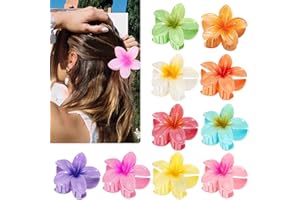 AUTOWNLUX Pack of 10 Flower Hair Clips, Large, Non-Slip Flower Hair Clip, Flower Hair Clips for Fixing Hair for Women, Thick, Thin Hair (8 cm)