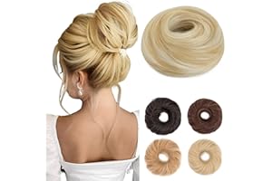 Benehair Messy Bun Scrunchies Curly Hair Buns Hairpiece Synthetic Ponytail Extensions Blonde Hair Pieces for Women (Blonde, 55g)