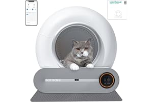 NORTECH INNOVATION® Arenero Autolimpiable para Gatos con Alfombra, Arenero Automatico de 65L con Control por App o Pantalla, Arenero Gatos Autolimpiable con Eliminación de Olores y Modo Silencioso