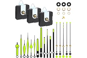 UKOFEW 3 Piezas Mecanismo Reloj de Pared, Maquinaria de Reloj a Pilas, silencioso Movimiento Reloj de Cuarzo, Mecanismo Reloj con 6 Juegos Puntero, para DIY Reparación Reloj Pared Reemplazo Piezas (20mm)