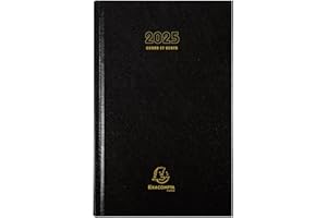 Exacompta - 38171E - Agenda journalier de bureau Carré Euro et cents - 13,5 x 21 - Janvier à décembre 2025 - Coloris noir