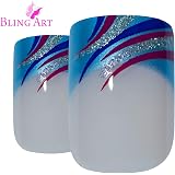 Bling Art Falsche Nägel Weiß – Oval, Mittellang & Inklusive Kleber