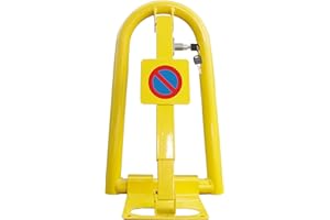 DICOAL Barrera parking, cepo para garaje, guarda aparcamiento de 30x53x25cm abatible con cerradura.