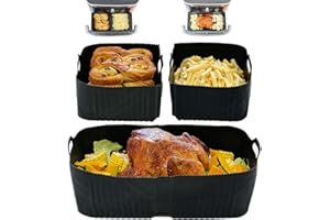 KAIWUQN Ninja AF500EU Accessoires,Silicone Moule Air Fryer pour Ninja Foodi Flex 10.4 L AF500EU,Silicone Accessoires Air Fryer pour Friteuse,AF500EU Accessoires (2pcs 18 * 20 * 10cm+1pc36*20 * 10cm kits)