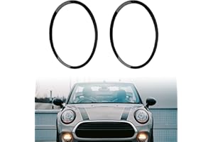 JAOGAUS 1 Paar Mini Scheinwerfer-Zierring, Kfz-Scheinwerferabdeckungen, Blenden-Ersatzzubehör, Scheinwerferabdeckungsleisten Kompatibel mit Mini Cooper Aufkleber F55 F56 F57 2014–2018 (Glänzend Schwarz)