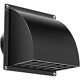 HG Power Ventilation Grille 100 mm Ventilation Grille, Non-Return Hatch Removable Grille, Wall Connection for Exhaust Air, fo