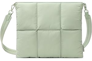 Comfyable Puffy – Sac à bandoulière matelassé pour tablette iPad Pro 12,9", sac à bandoulière matelassé pour femme, housse de coussin avec bandoulière, sauge