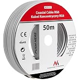 Maclean MCTV Satellite Coaxial Cable 1.0CCS RG6 50M