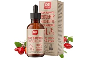 QKnatur - Huile de Rose Musquée 100% Pure Bio Vegan - Flacon verre 50 ml - Cicatrices et Vergetures - Anti-rides Anti-âge - BIO - Pressée à Froid