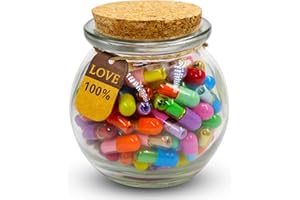 Prounion 100PCS Capsule Letters Message in a Glass Bottles, Love Friendship Capsule Letter Message Pills with Wishing Jar, Cute Pill Note Messages for Boys Girls Friends, Ball Shape
